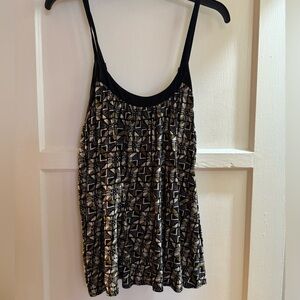 Lucky Brand Geometric Black and Cream Camisole